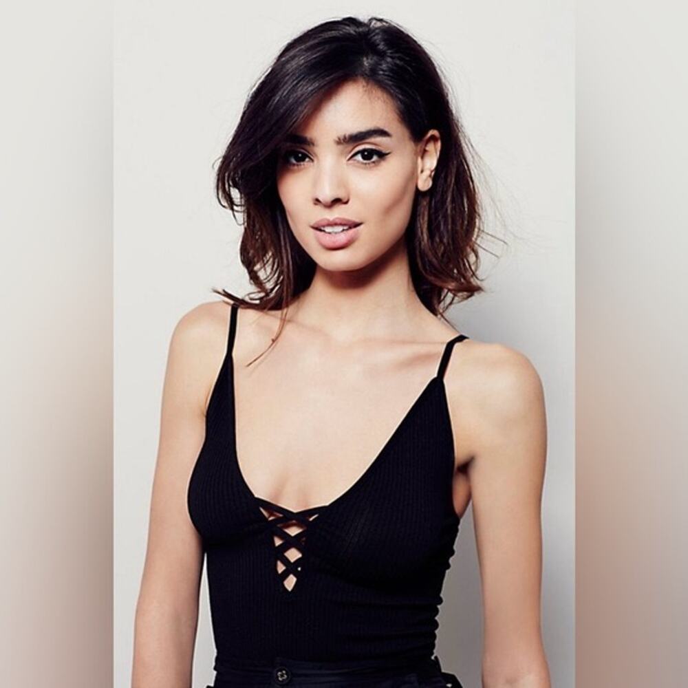 Intimately By Free People Black Crossfire Cami Ribbed Tank Top XS/S